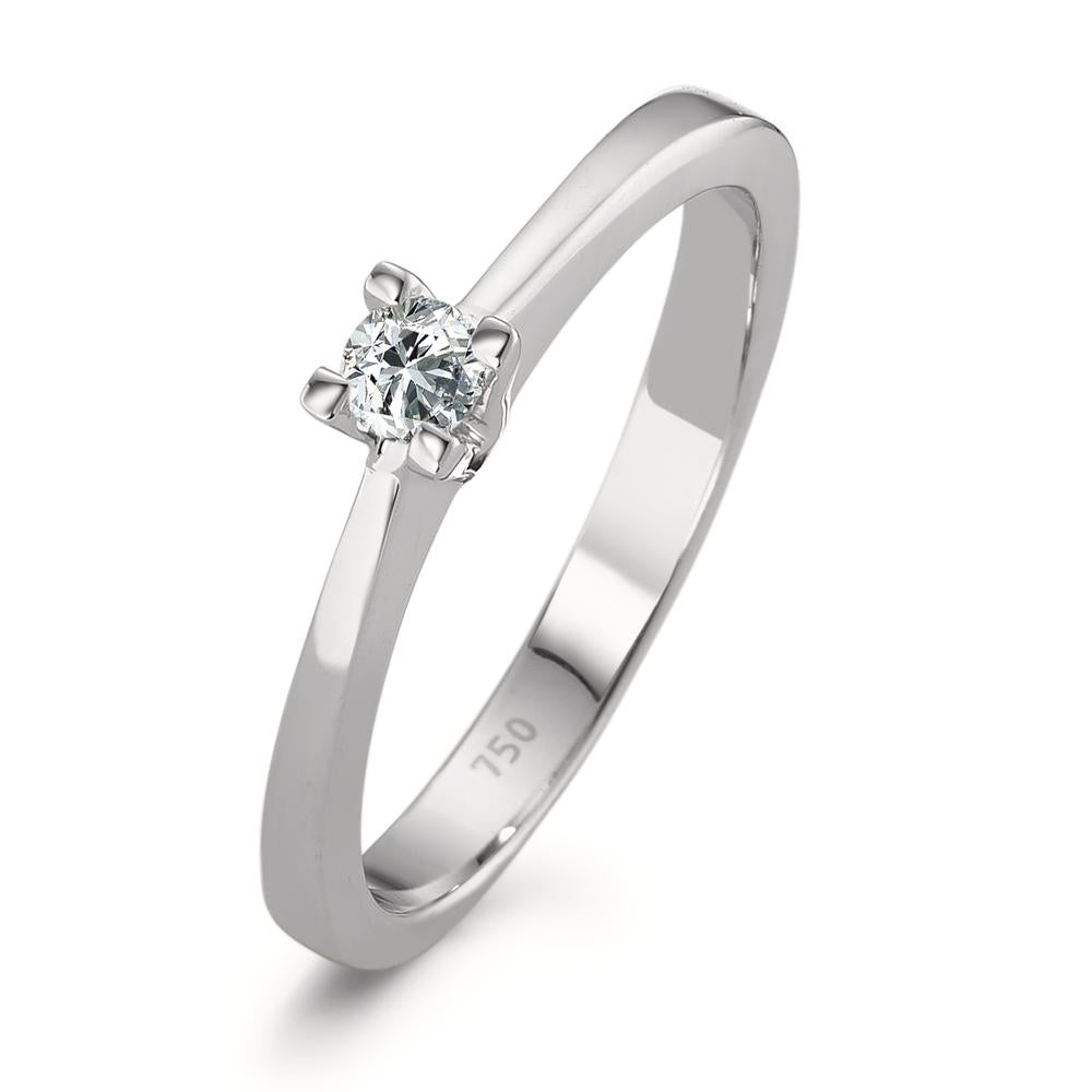 Solitaire ring 750/18K hvidguld Diamant 0.10 ct, w-si