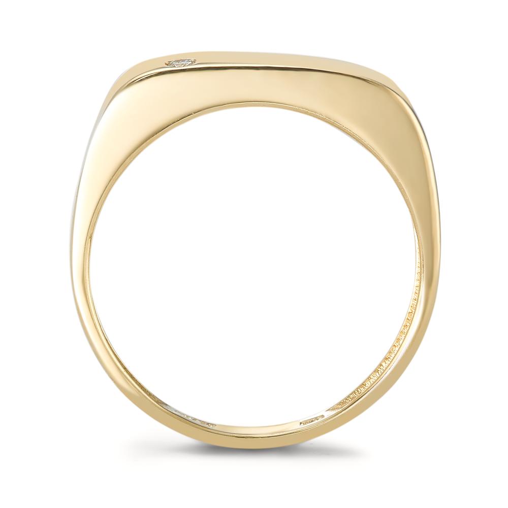 Fingerring 750/18K guld, 750/18K hvidguld Diamant 0.02 ct, w-si