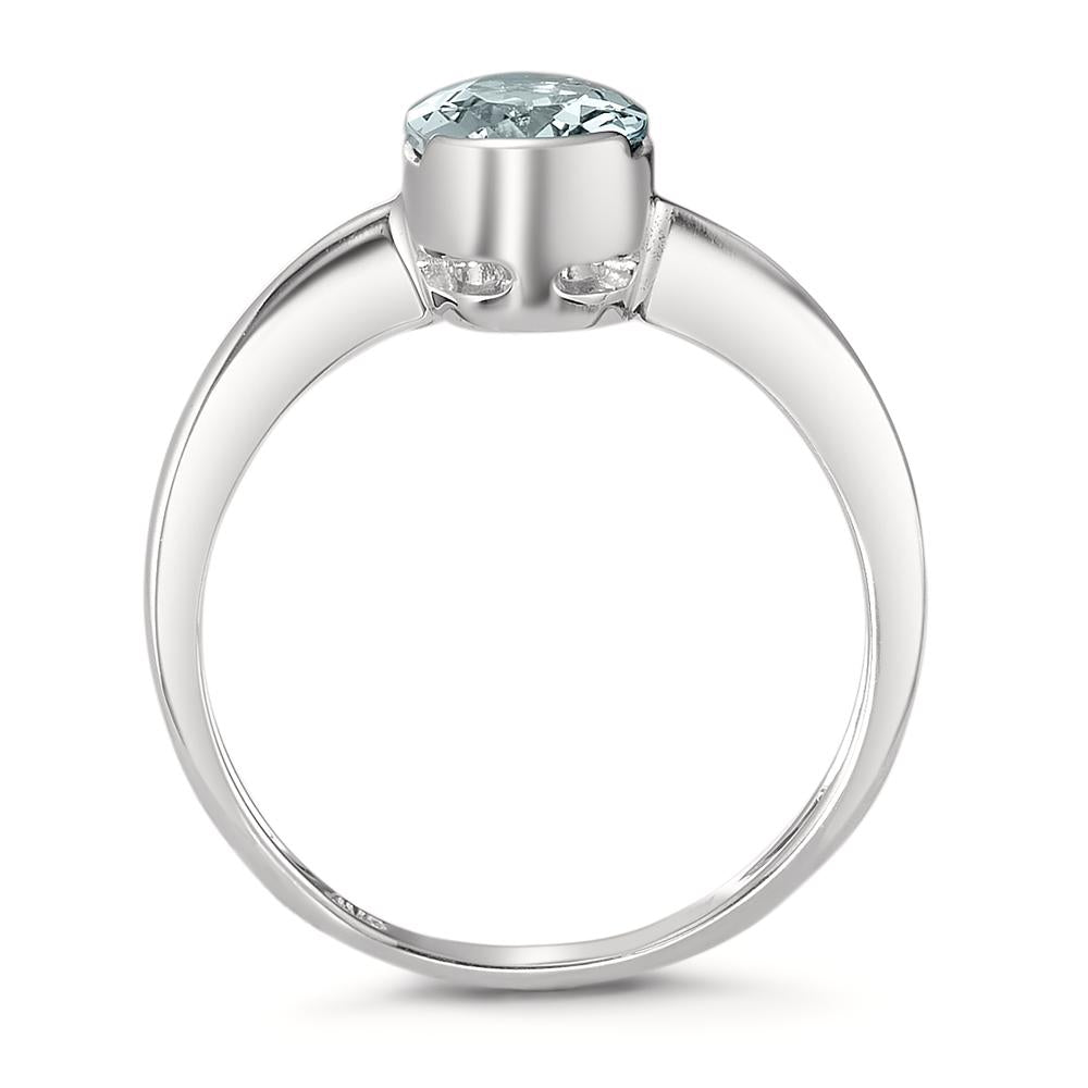 Fingerring 750/18K hvidguld Akvamarin 1.08 ct