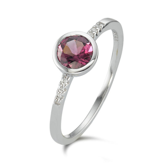 Fingerring 750/18K hvidguld Rhodolit 7 Sten