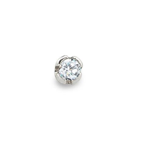 Næsestav 750/18K hvidguld Diamant hvid , 0.01 ct, w-si Ø1.8 mm