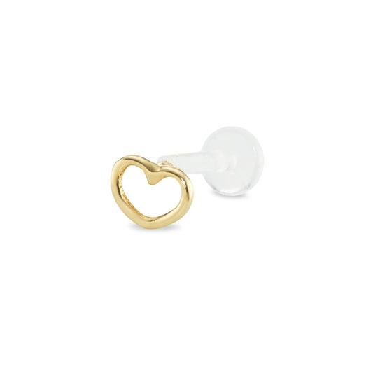 Piercing 750/18K guld Hjerte Ø5 mm