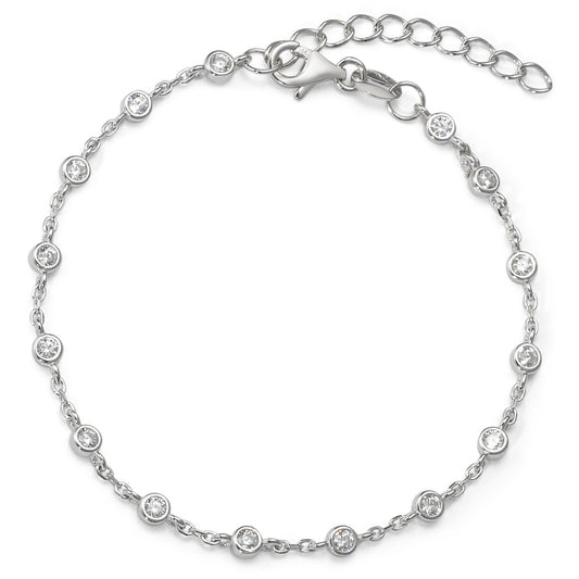 Armbånd Sølv Zirconia 15 Sten rhodineret 16-19 cm