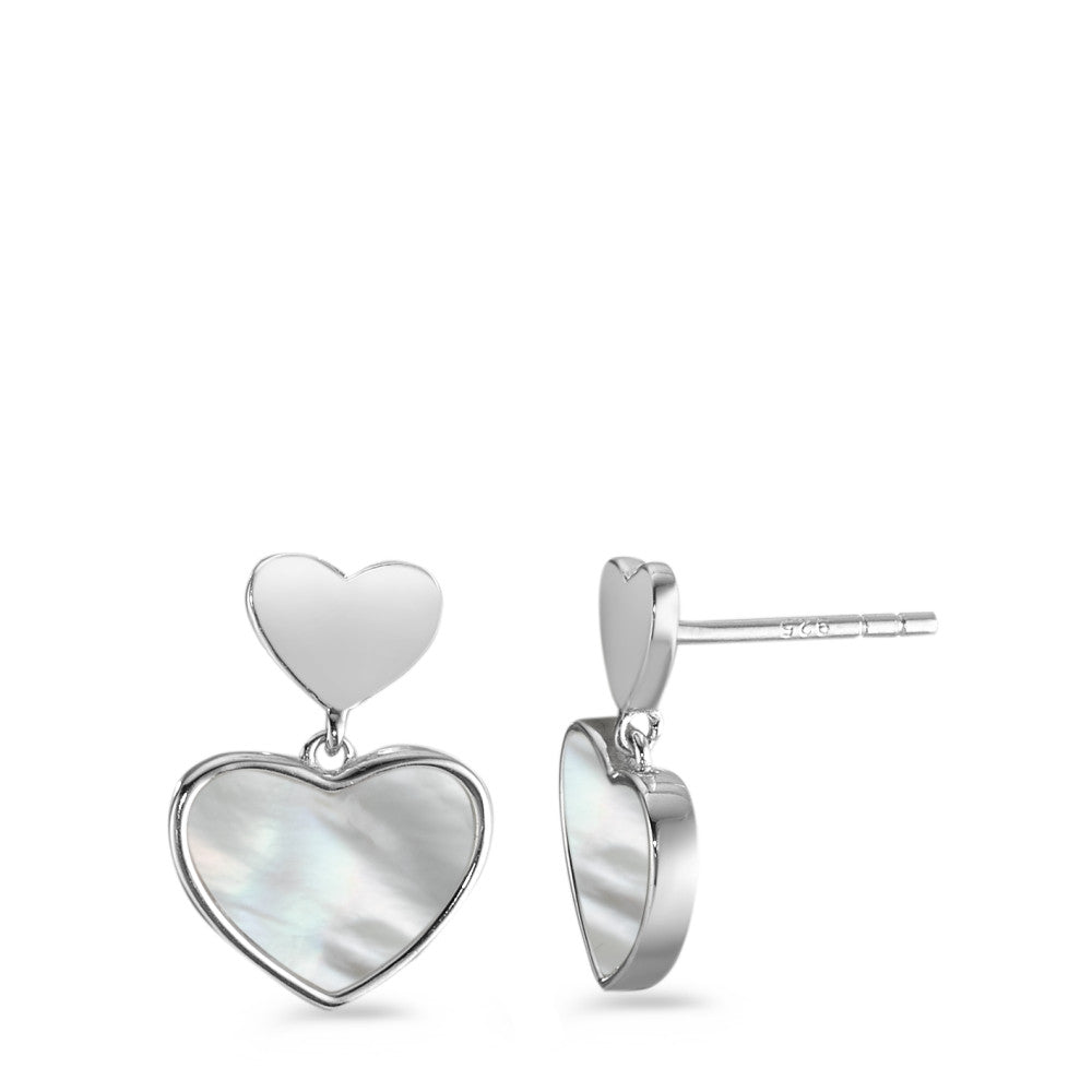 Øreringe Sølv rhodineret Perlemor Hjerte