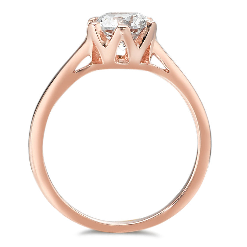 Fingerring Sølv Zirconia rose forgyldt