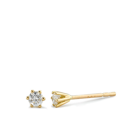 Ørestikker 750/18K guld Diamant 0.15 ct, 2 Sten , w-si Ø3 mm