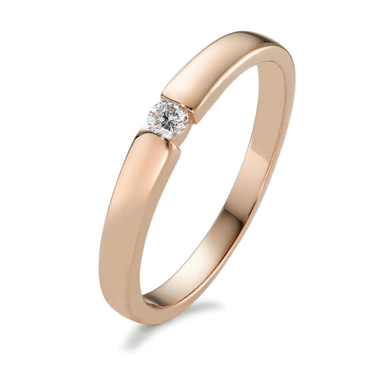 Solitaire ring 585/14 K rødguld Diamant 0.06 ct, w-si