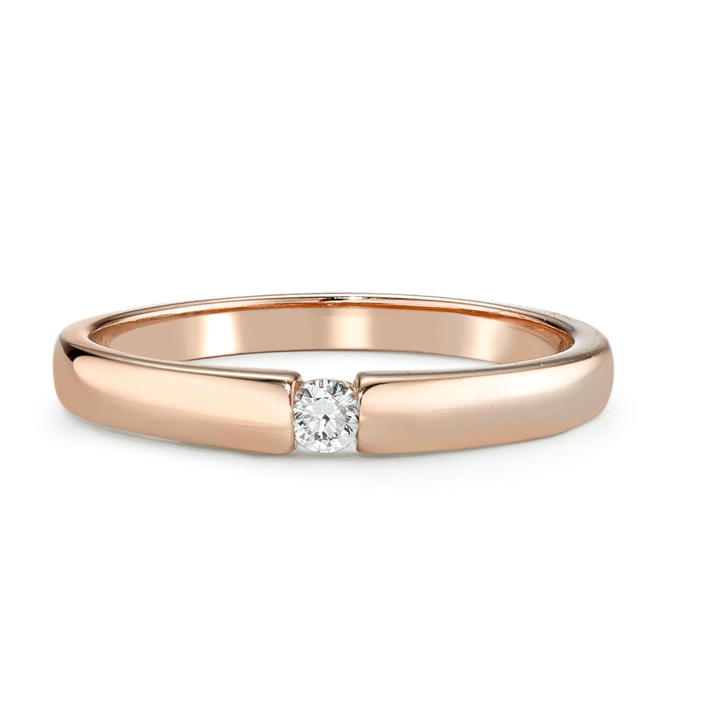 Solitaire ring 585/14 K rødguld Diamant 0.06 ct, w-si