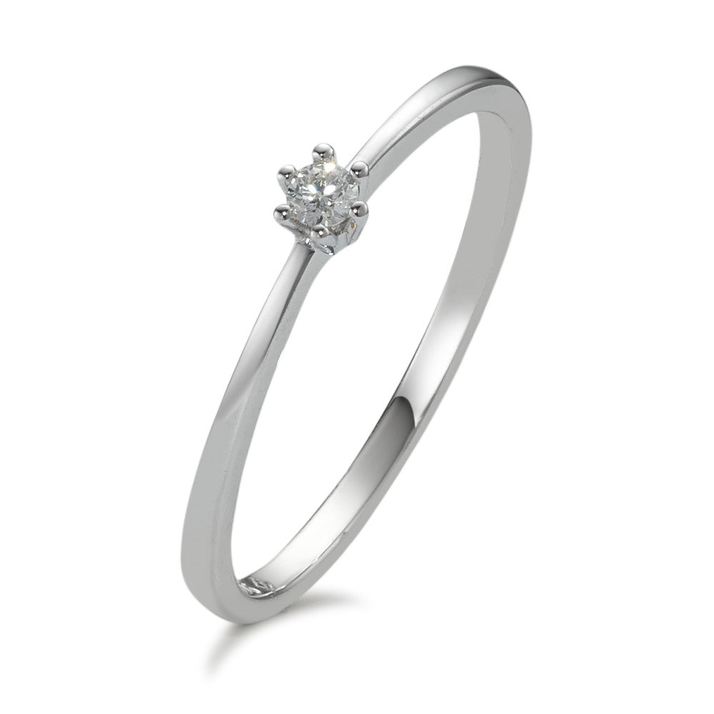 Solitaire ring 585/14 K hvidguld Diamant 0.05 ct, w-si