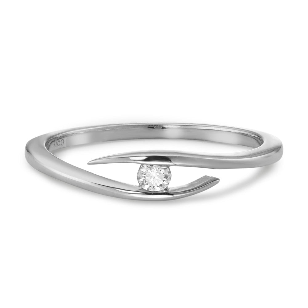 Fingerring 585/14 K hvidguld Diamant 0.05 ct, w-si