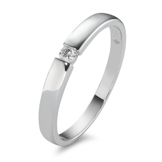 Solitaire ring 585/14 K hvidguld Diamant 0.06 ct, w-si