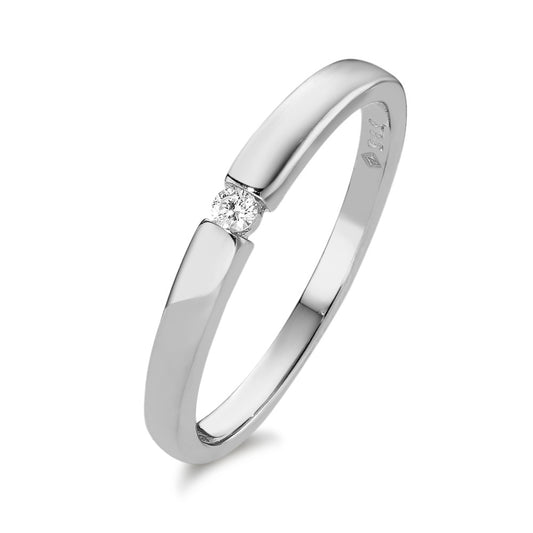 Solitaire ring 585/14 K hvidguld Diamant 0.03 ct, w-si