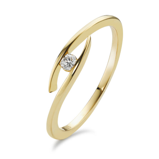 Fingerring 585/14K guld Diamant 0.05 ct, w-si