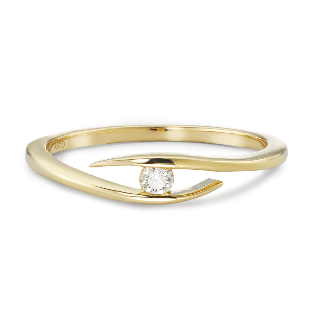 Fingerring 585/14K guld Diamant 0.05 ct, w-si