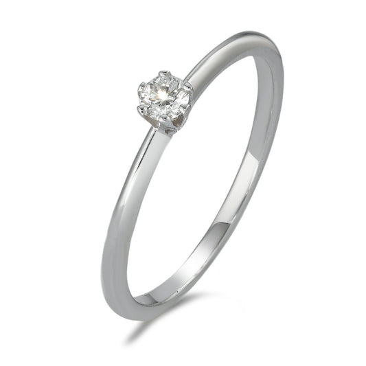 Solitaire ring 585/14 K hvidguld Diamant 0.10 ct, w-si