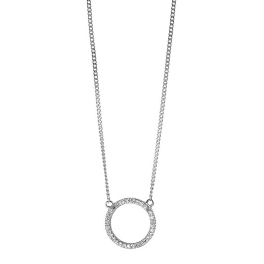 Collier 585/14 K hvidguld Diamant 0.05 ct, w-si 42 cm