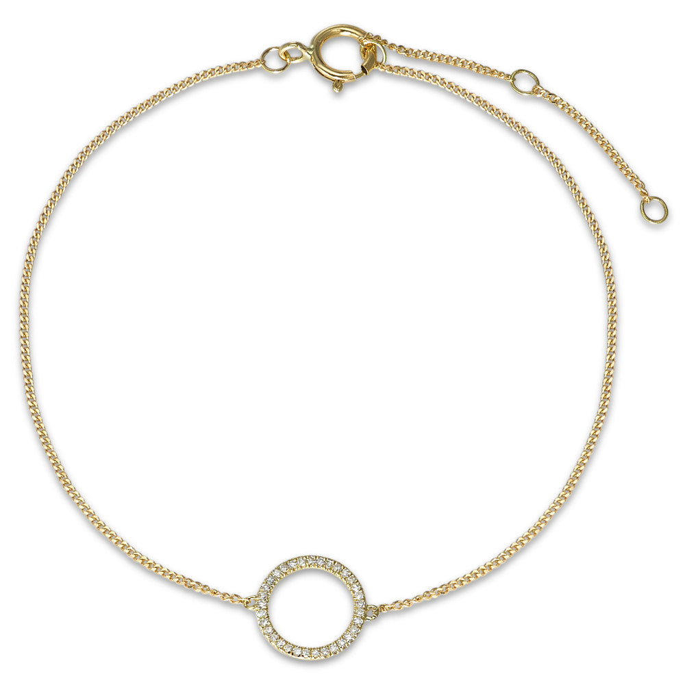 Armbånd 585/14K guld Diamant 0.05 ct, w-si 15-18 cm