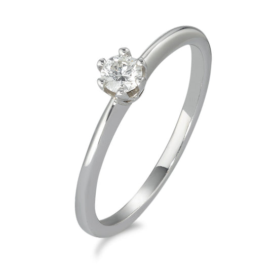 Solitaire ring 585/14 K hvidguld Diamant 0.15 ct, w-si