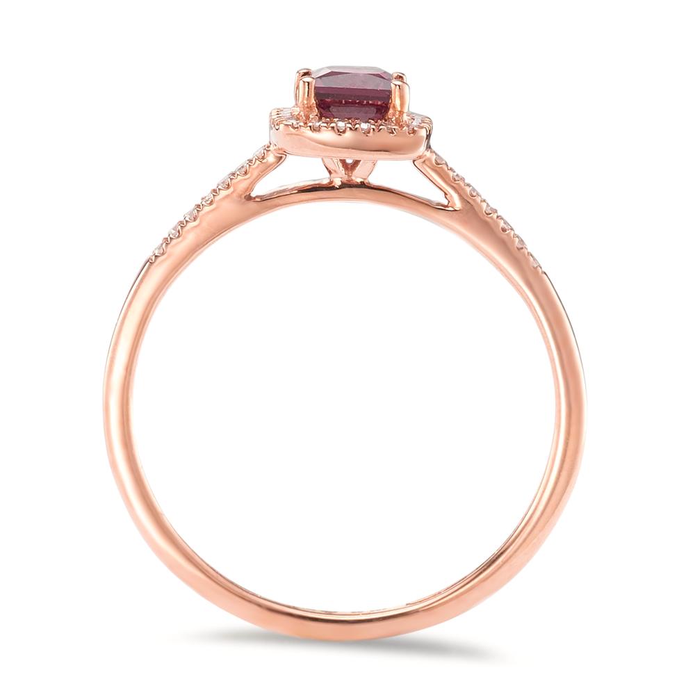 Fingerring 585/14 K rødguld Rhodolit