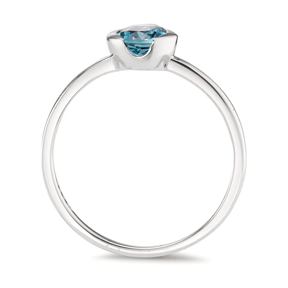 Solitaire ring 585/14 K hvidguld London Blue Topaz