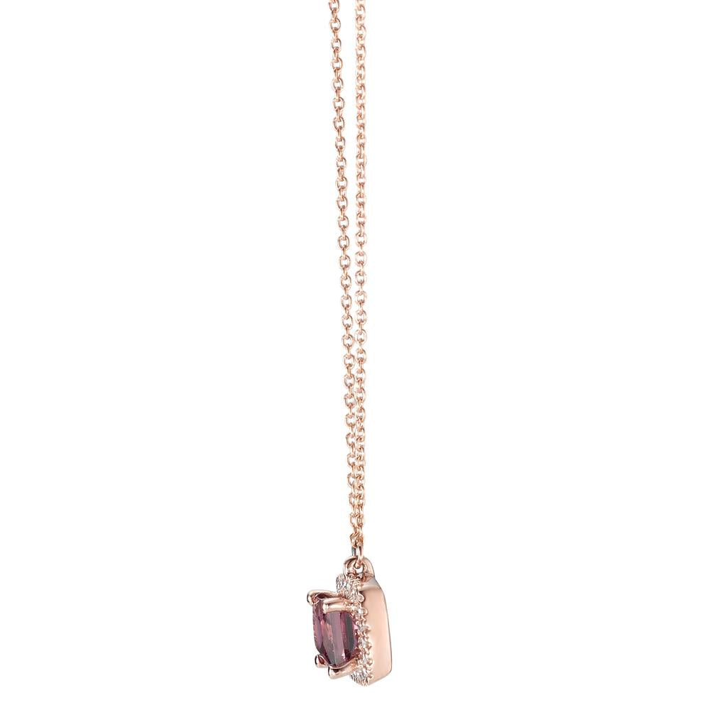 Collier 585/14 K rødguld Rhodolit 42 cm