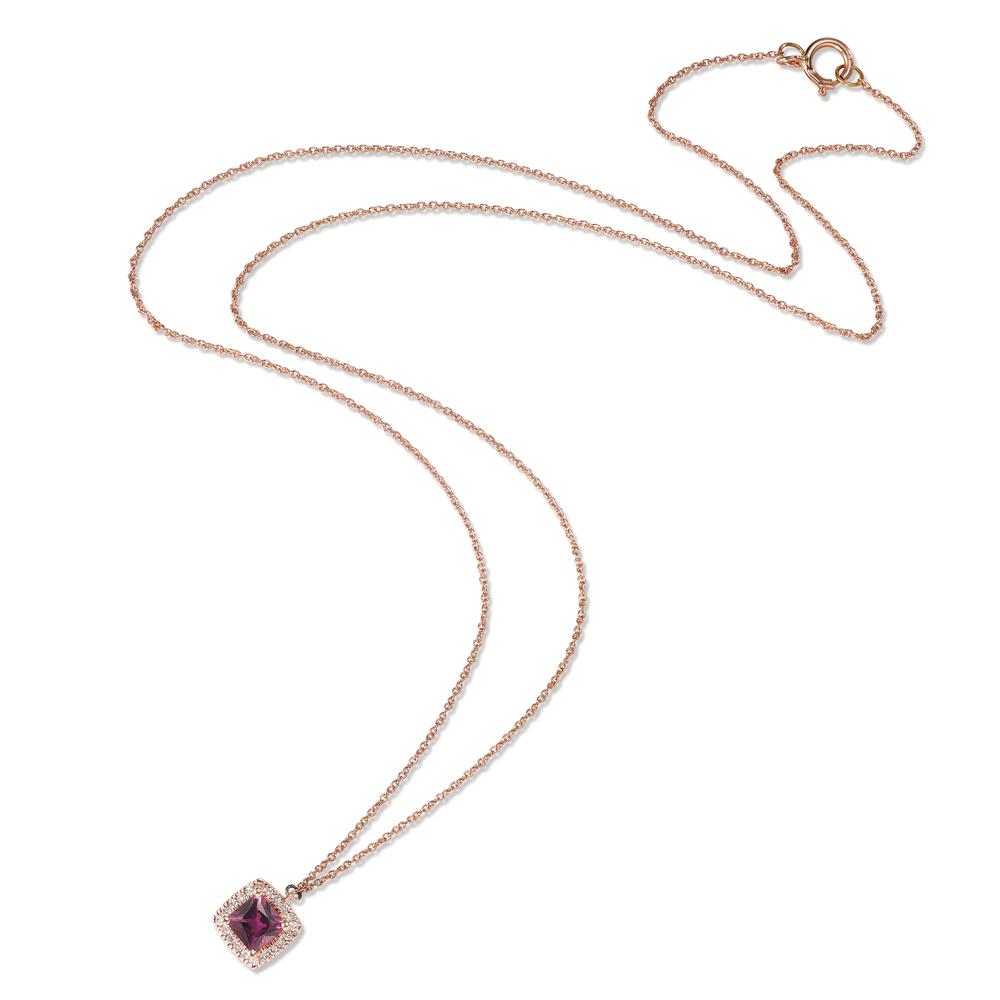 Collier 585/14 K rødguld Rhodolit 42 cm