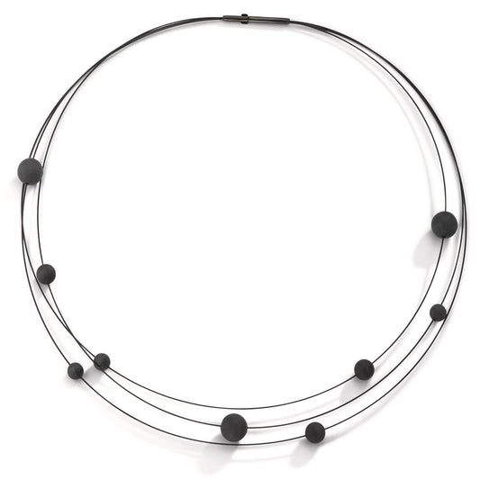 Collier Rustfrit stål, Kulstof IP belagt 42 cm