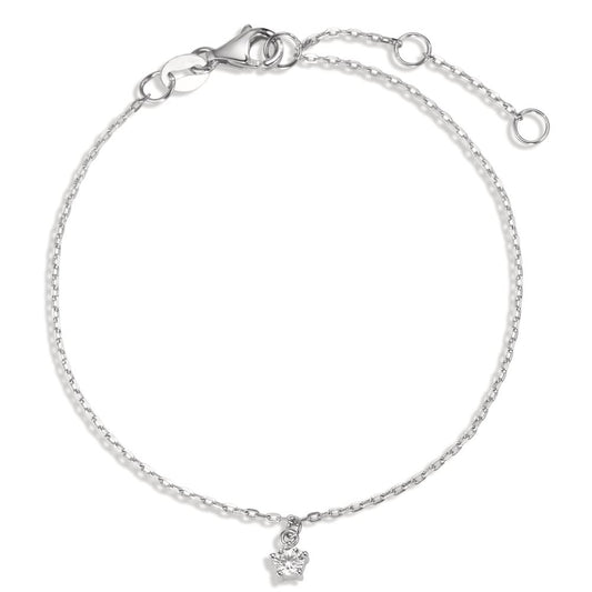 Armbånd Sølv Zirconia rhodineret 16-19 cm