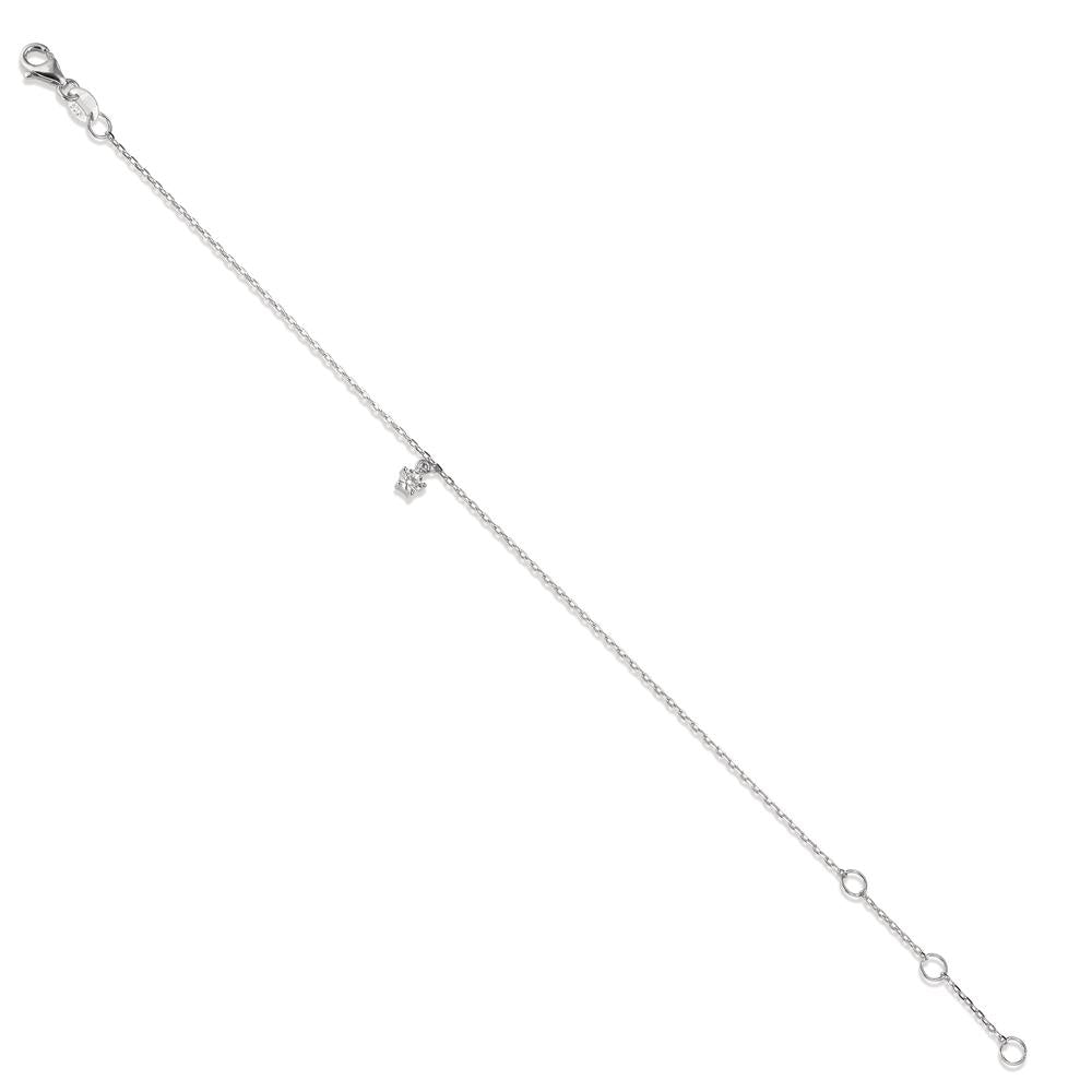 Armbånd Sølv Zirconia rhodineret 16-19 cm