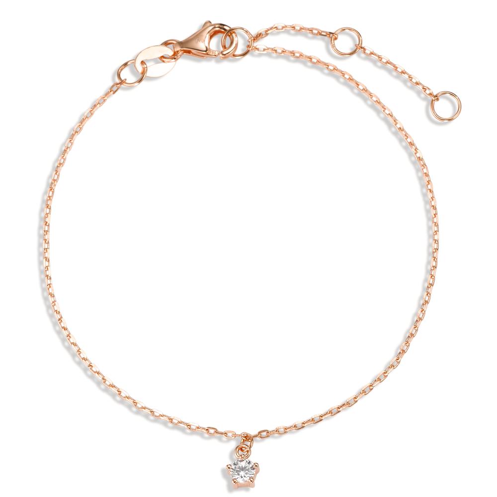 Armbånd Sølv Zirconia rose forgyldt 16-19 cm