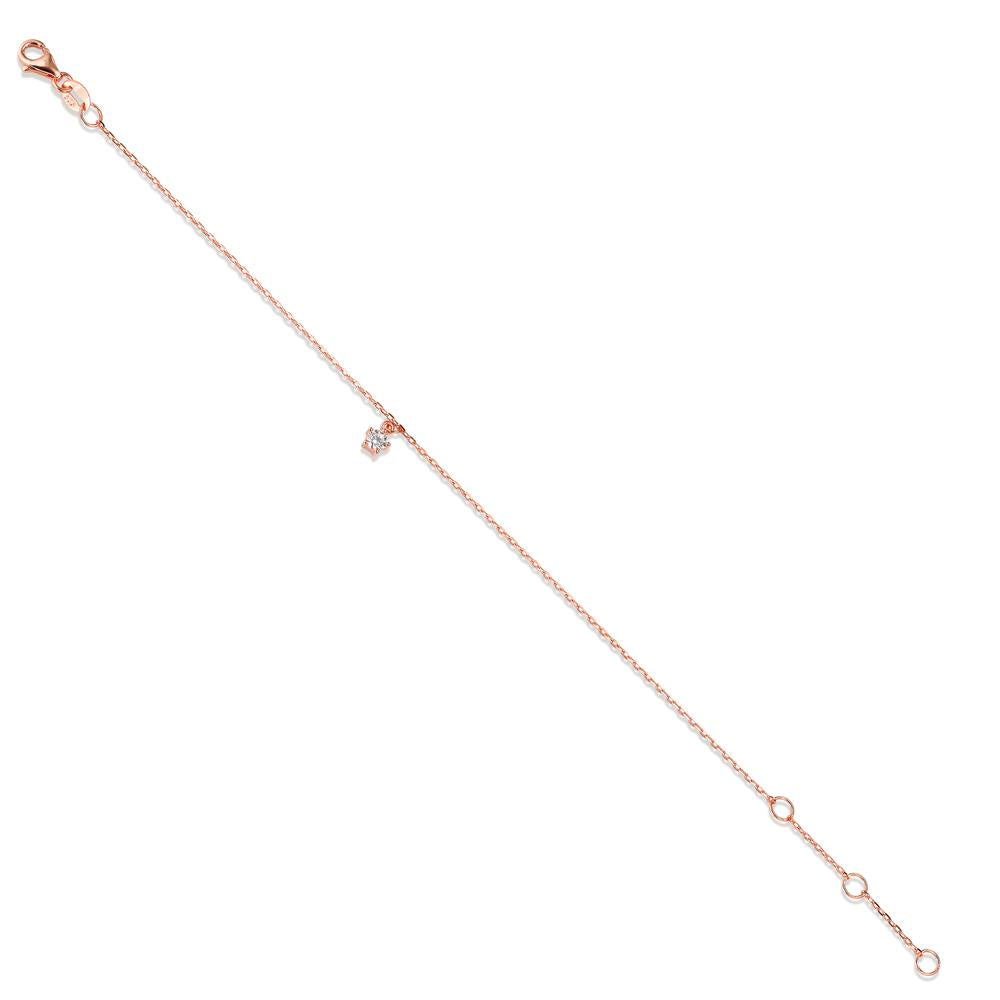 Armbånd Sølv Zirconia rose forgyldt 16-19 cm