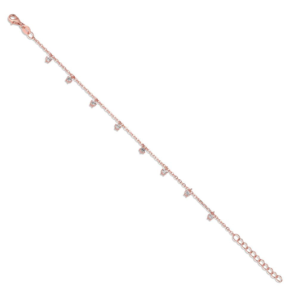 Armbånd Sølv Zirconia 8 Sten rose forgyldt 15-18 cm