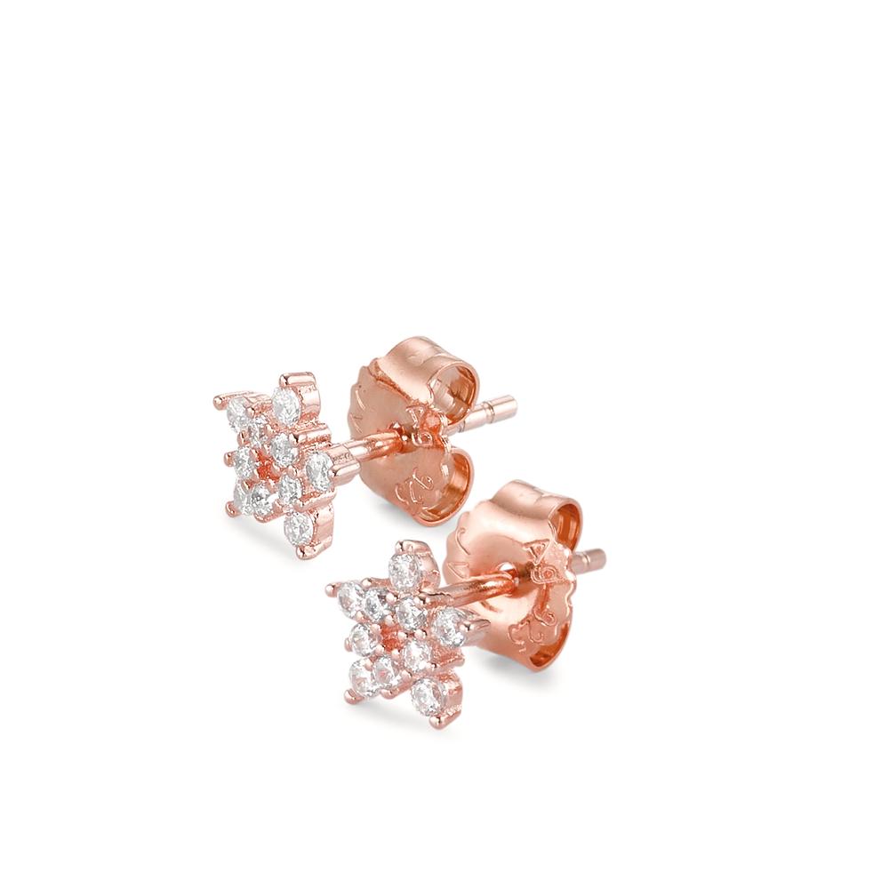 Ørestikker Sølv Zirconia rose forgyldt stjerne Ø6.5 mm