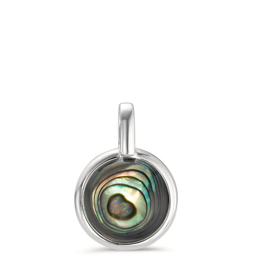 Vedhæng Sølv Abalone rhodineret Ø14 mm