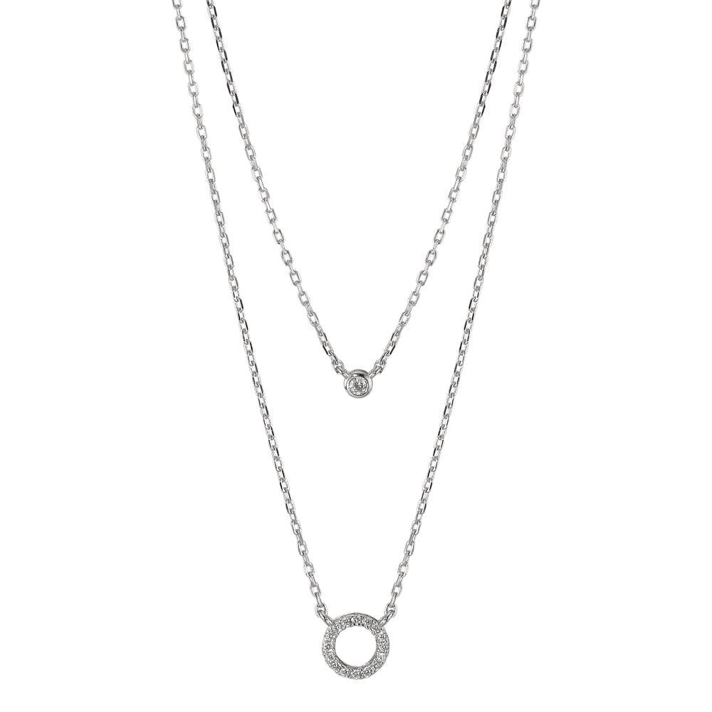 Collier Sølv Zirconia rhodineret 40-45 cm