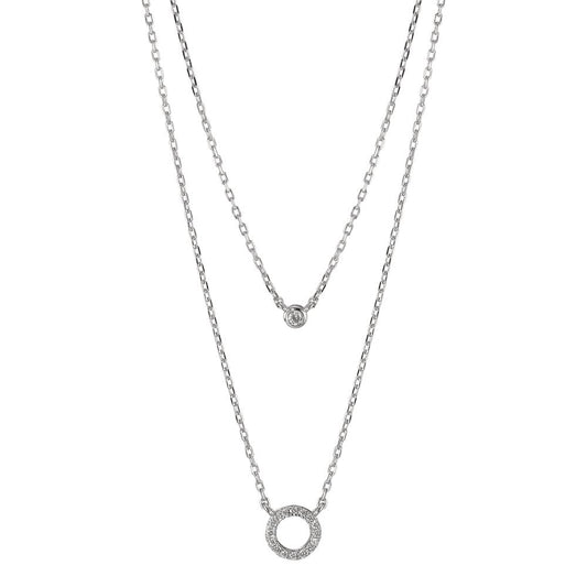 Collier Sølv Zirconia rhodineret 40-45 cm