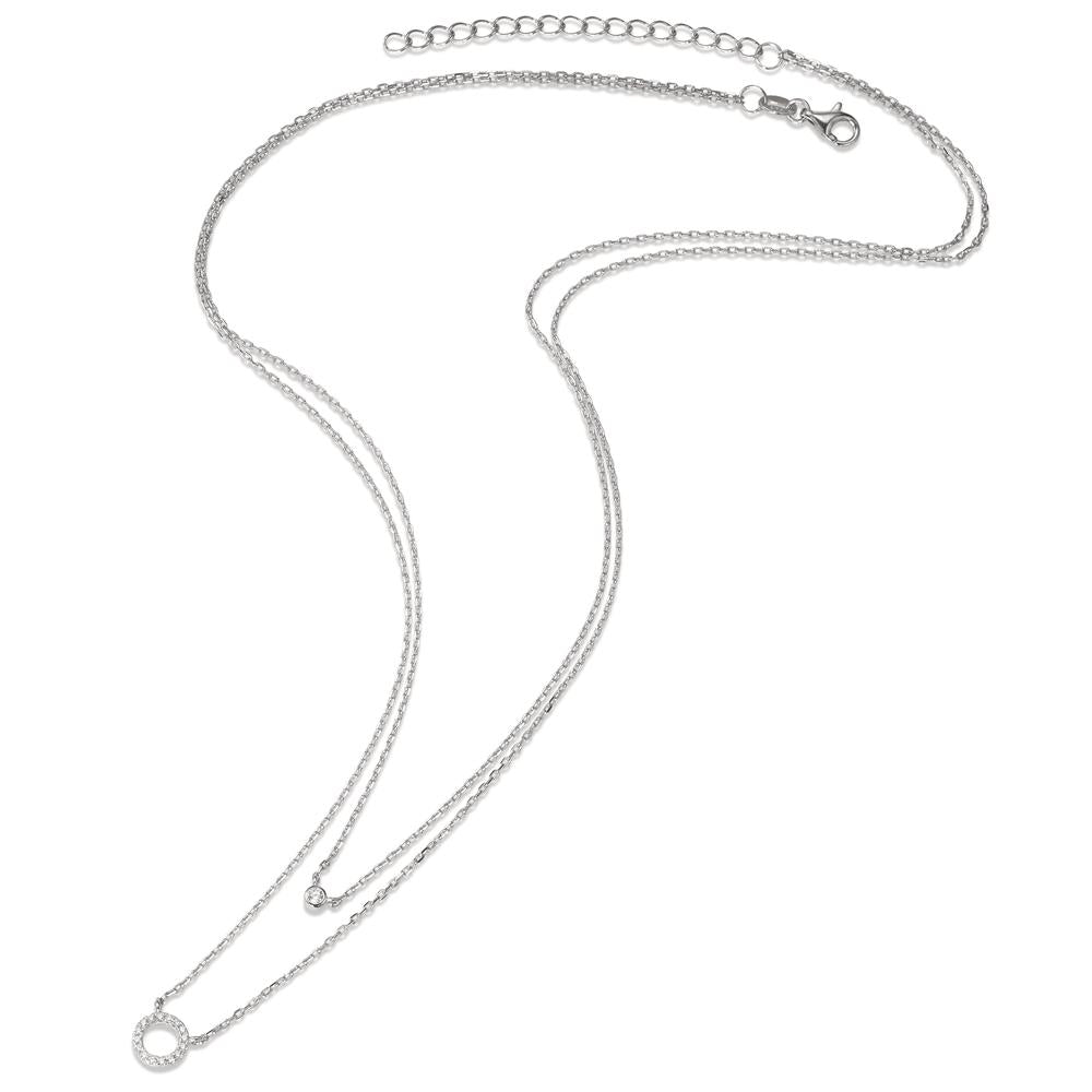 Collier Sølv Zirconia rhodineret 40-45 cm