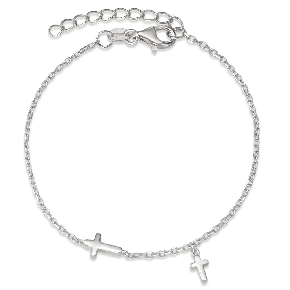 Armbånd Sølv rhodineret Kryds 15.5-18 cm