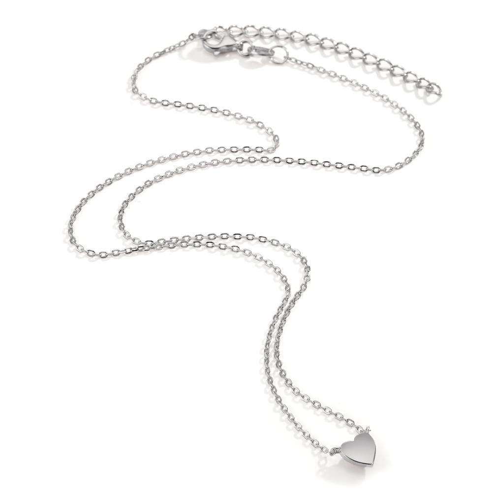 Collier Sølv rhodineret Hjerte 39-44 cm