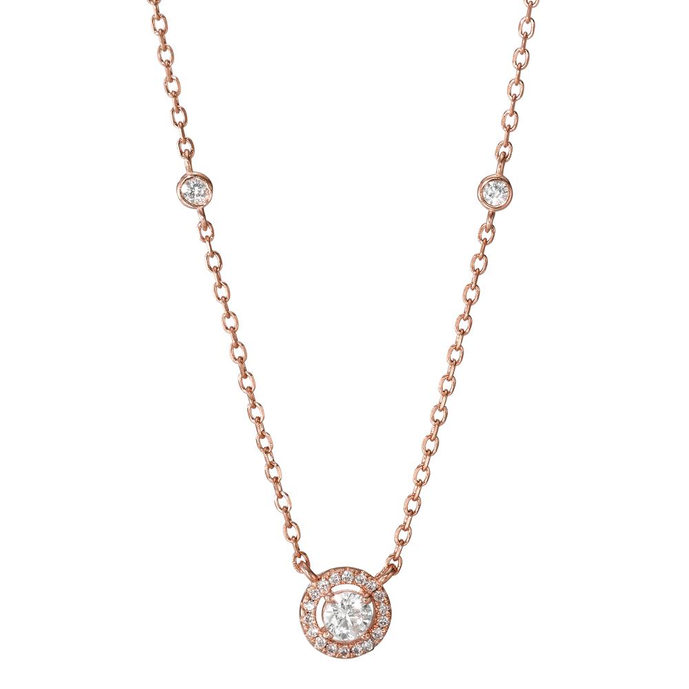 Collier Sølv Zirconia rose forgyldt 39-44 cm