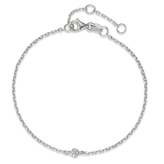 Armbånd Sølv Zirconia rhodineret 16-19 cm