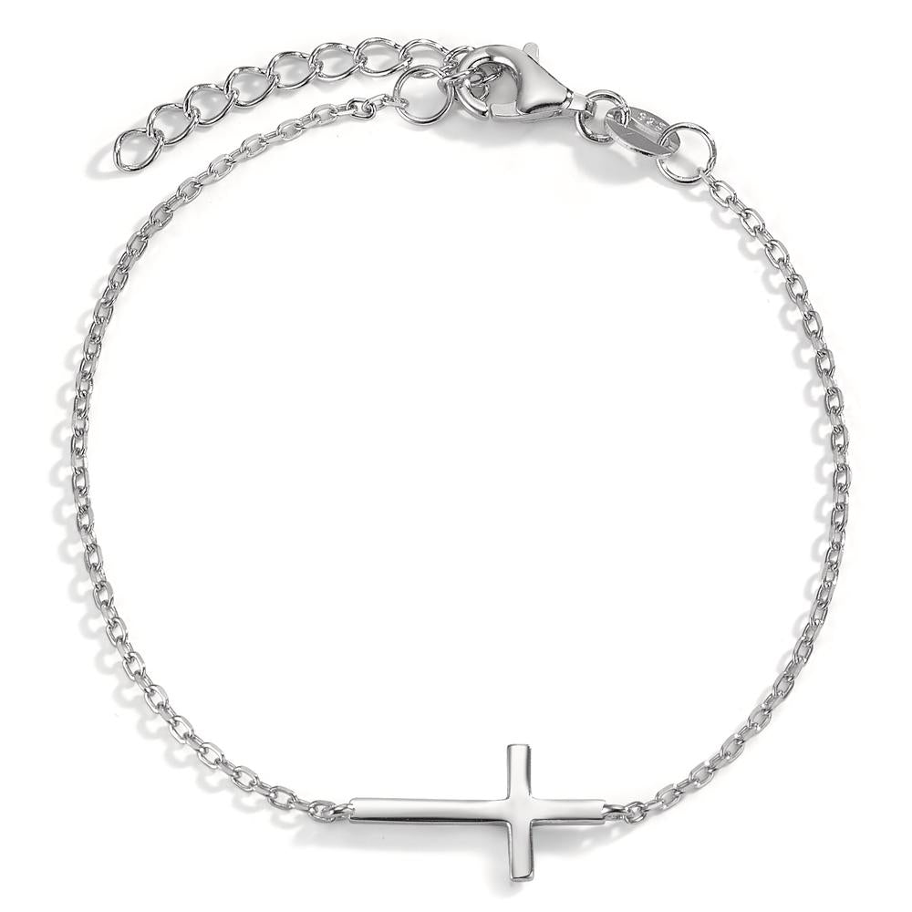 Armbånd Sølv rhodineret Kryds 15.5-18.5 cm