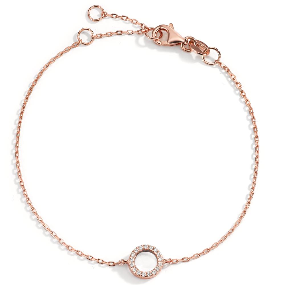 Armbånd Sølv Zirconia rose forgyldt 16-19 cm