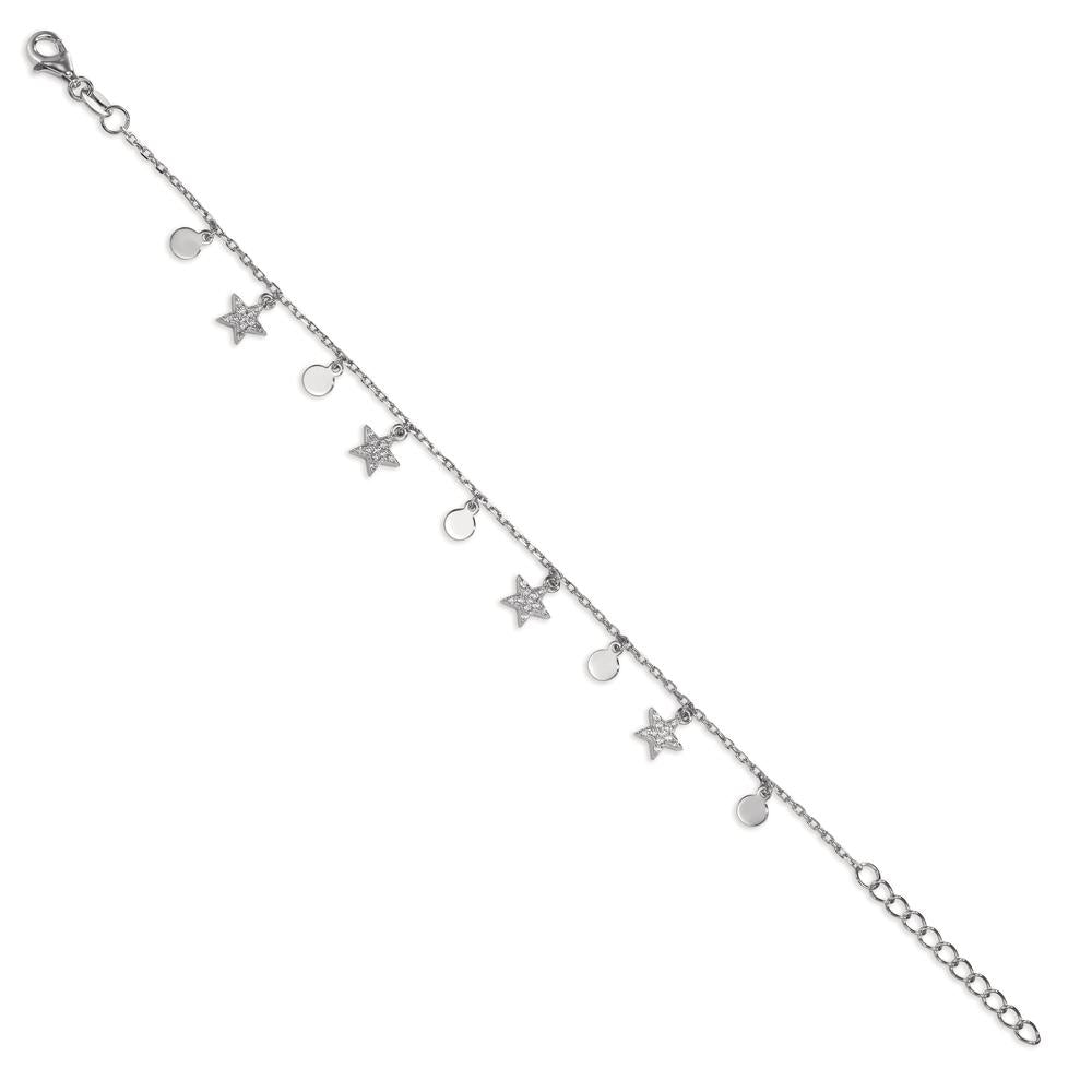 Armbånd Sølv Zirconia rhodineret stjerne 16-19 cm