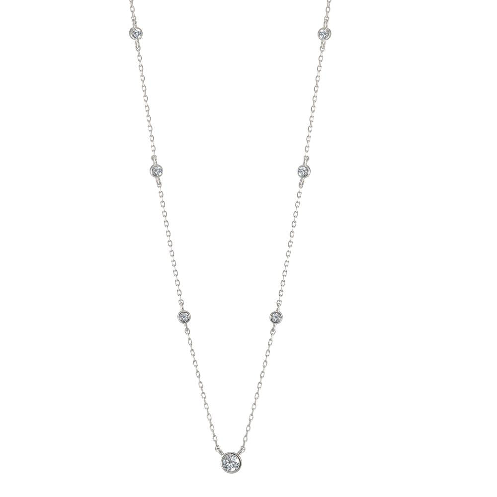 Collier Sølv Zirconia 7 Sten rhodineret 35-40 cm