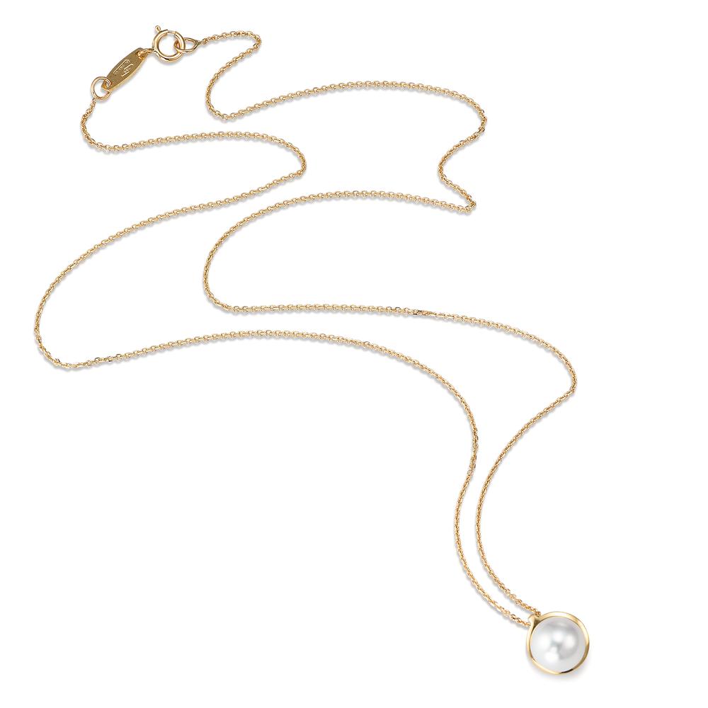 Collier 750/18K guld Ferskvands kulturperle 42 cm