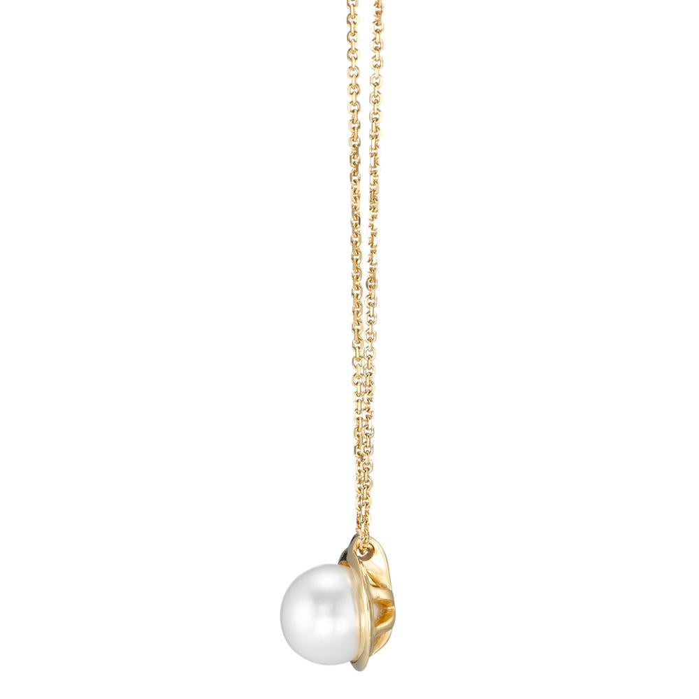 Collier 750/18K guld Ferskvands kulturperle 42 cm