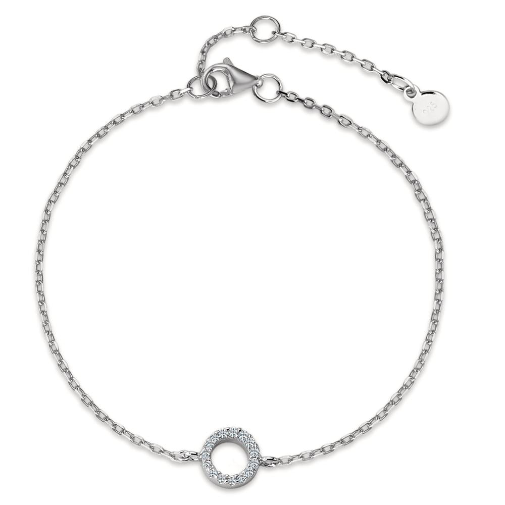 Armbånd Sølv Zirconia rhodineret 17-21 cm Ø6.5 mm