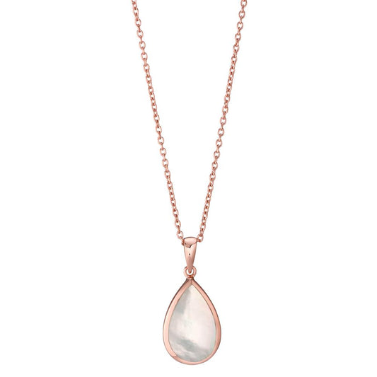 Collier Sølv rose forgyldt Perlemor 42-45 cm