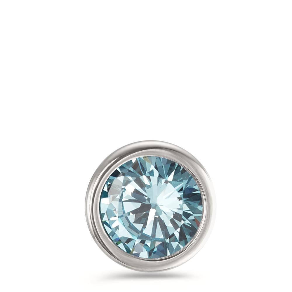 Vedhæng Rustfrit stål Zirconia aqua Ø13 mm